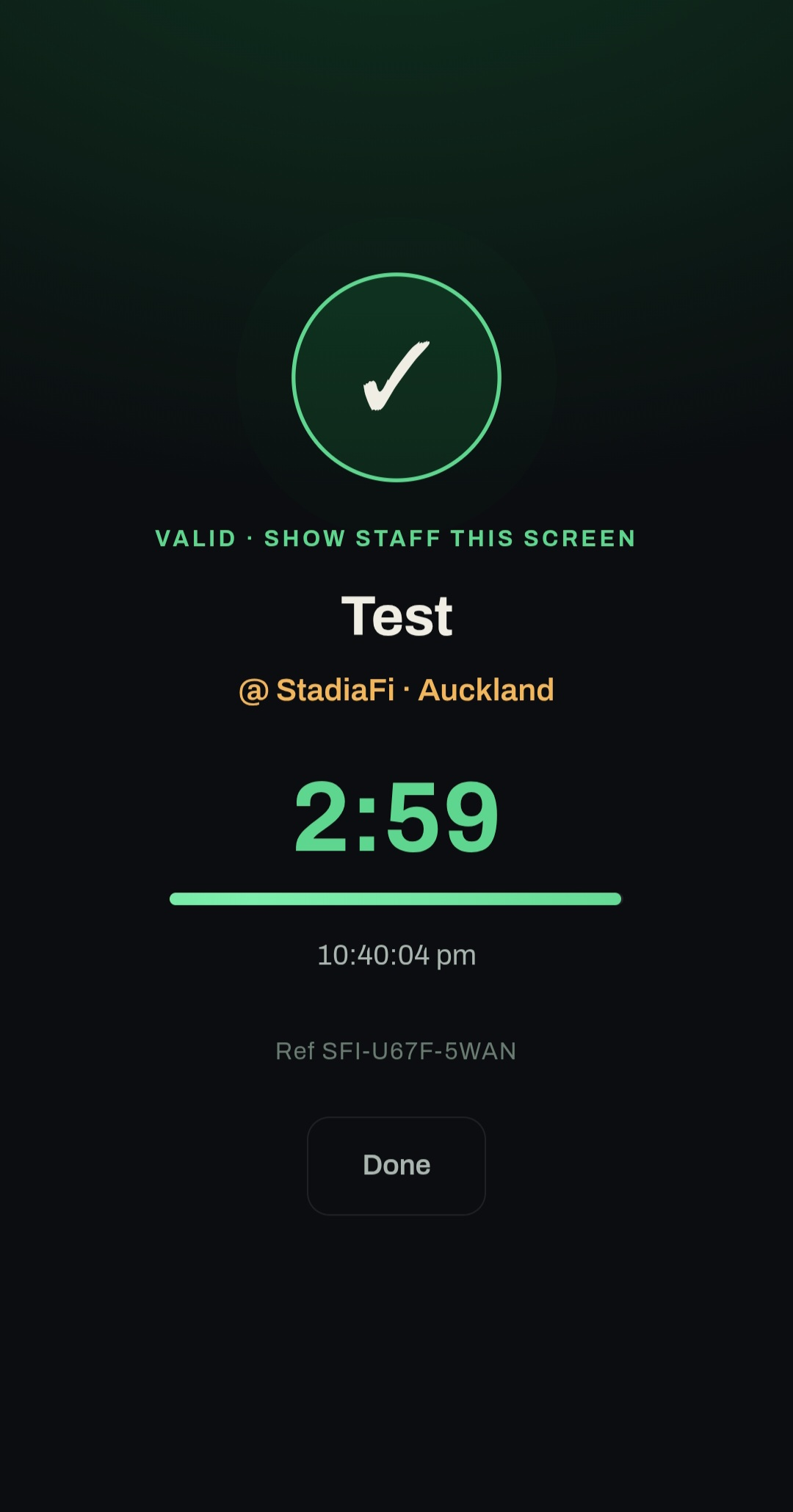 StadiaFi voucher redemption countdown